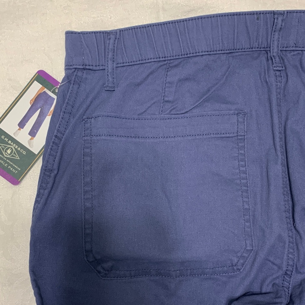 NWT G.H. Bass & Co. Women's Blue Cropped Ankle Pants - Picture 7 of 7